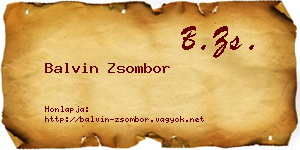 Balvin Zsombor névjegykártya
